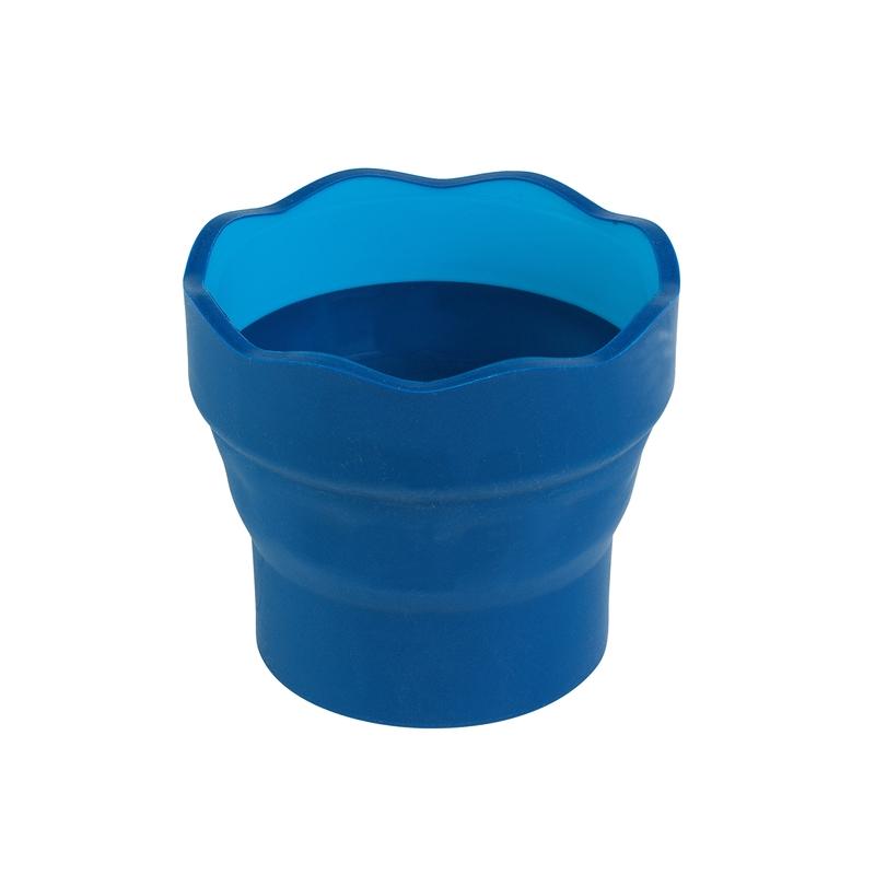 Faber-Castell Чаша за рисуване Clic&Go, сгъваема, синяна ниска цена с бърза доставка - BestPC.BG