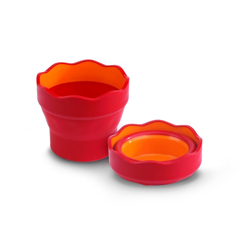 Faber-Castell Чаша за рисуване Clic&Go, сгъваема, червенана ниска цена с бърза доставка - BestPC.BG