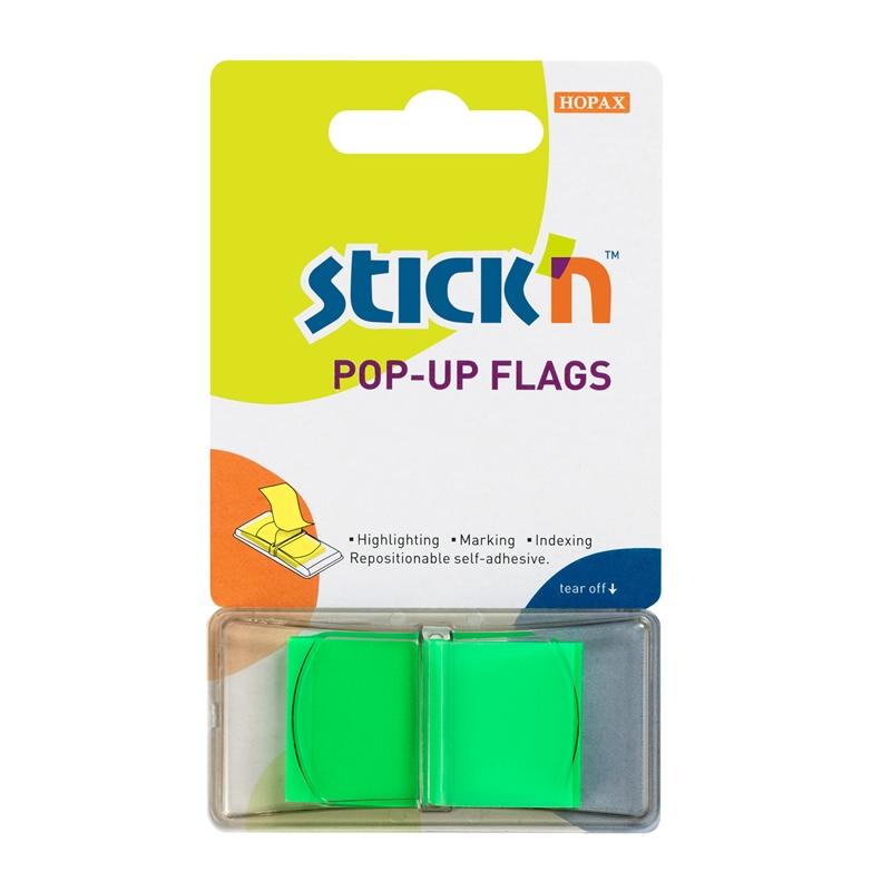 Stick'n Самозалепващи се индекси, PVC, 45 x 25 mm, зелени, 50 брояна ниска цена с бърза доставка - BestPC.BG
