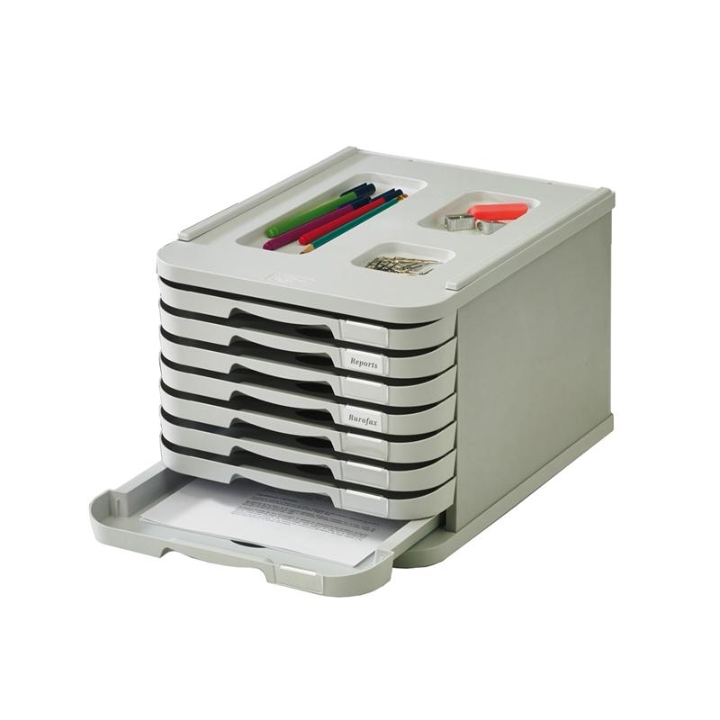 Faibo Бокс за документи, с 8 чекмеджета, сивна ниска цена с бърза доставка - BestPC.BG