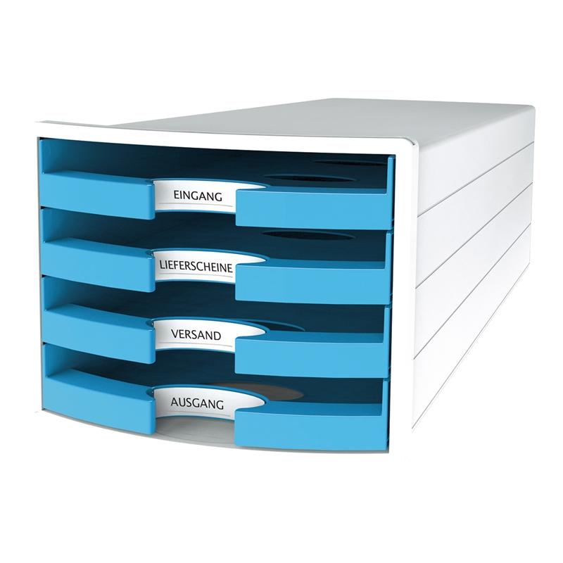 HAN Бокс за документи Impuls Trend, с 4 чекмеджета, светлосинна ниска цена с бърза доставка - BestPC.BG