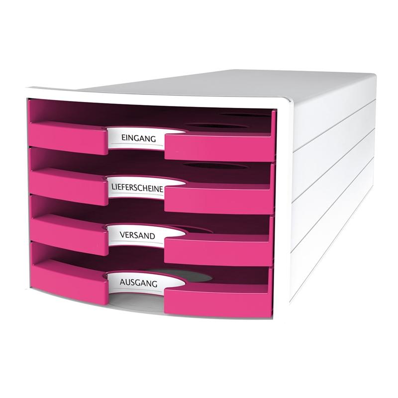 HAN Бокс за документи Impuls Trend, с 4 чекмеджета, розовна ниска цена с бърза доставка - BestPC.BG
