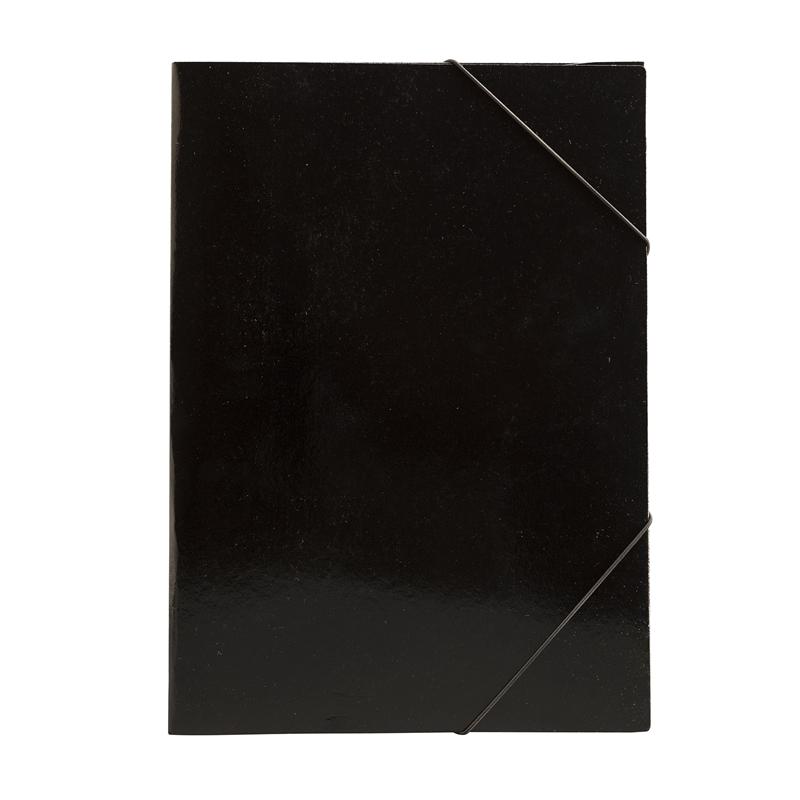 Папка, картонена, с ластик, UV лак, 235 х 325 mm, 350 g-m2, чернана ниска цена с бърза доставка - BestPC.BG