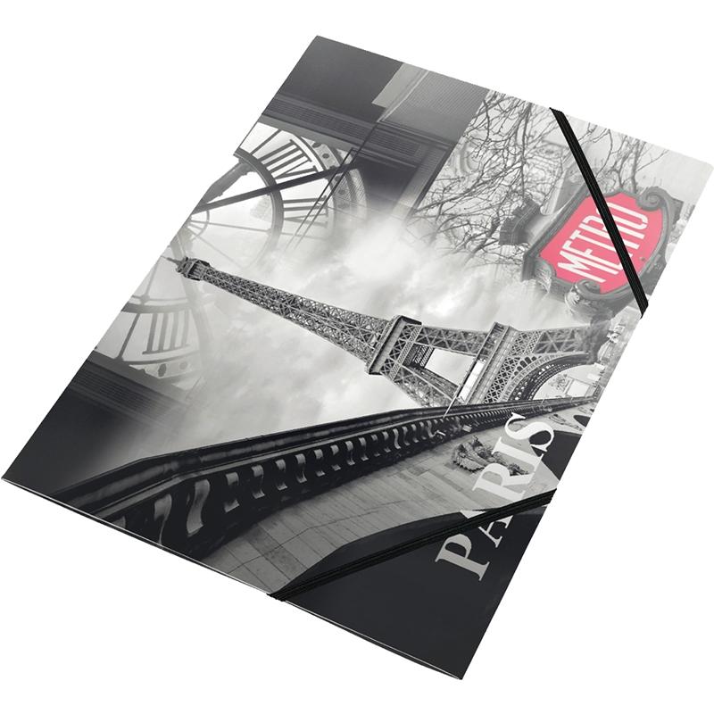 Panta Plast Папка Paris Collection, PP, с ластик, с 3 капака, A4на ниска цена с бърза доставка - BestPC.BG
