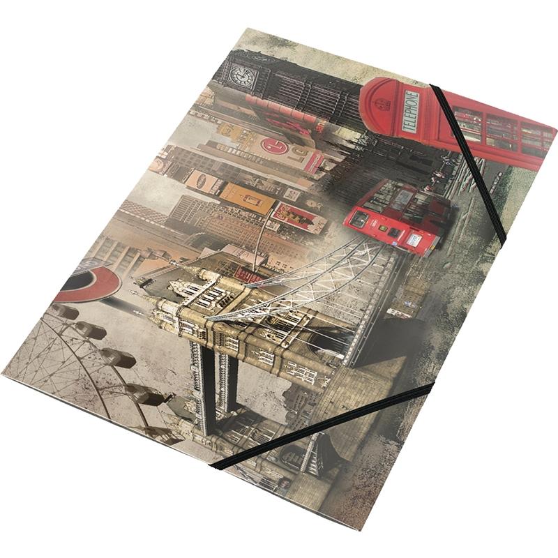 Panta Plast Папка London Collection, PP, с ластик, с 3 капака, A4на ниска цена с бърза доставка - BestPC.BG