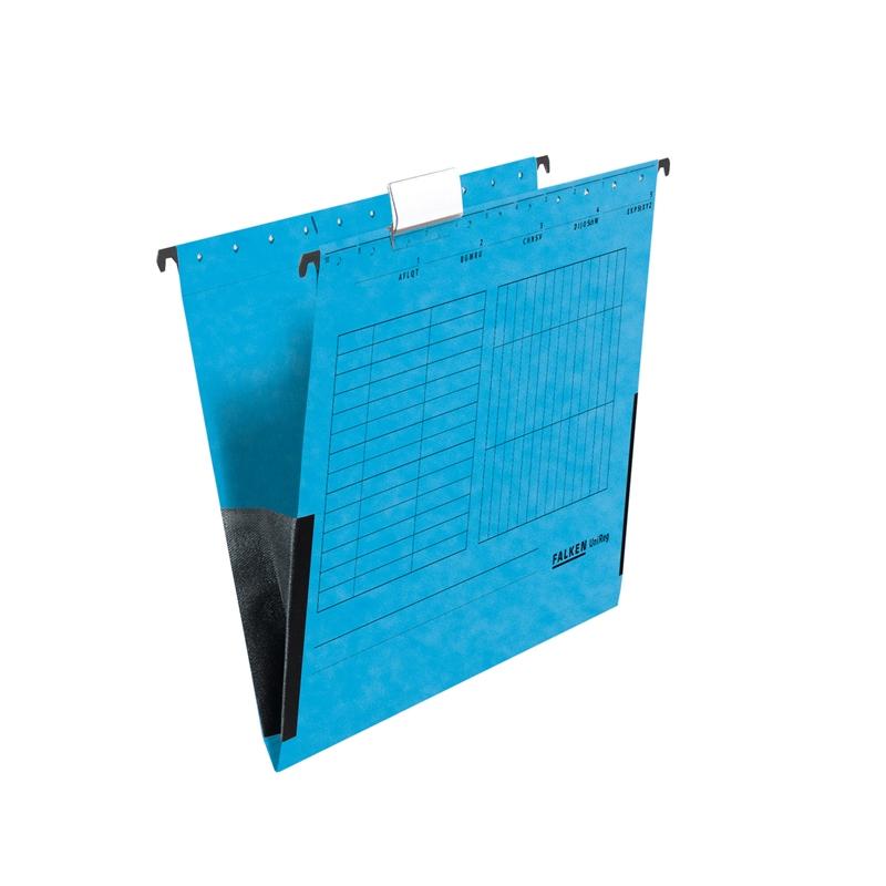 Falken Папка за картотека, V-образна, с ограничител, синя, 5 брояна ниска цена с бърза доставка - BestPC.BG