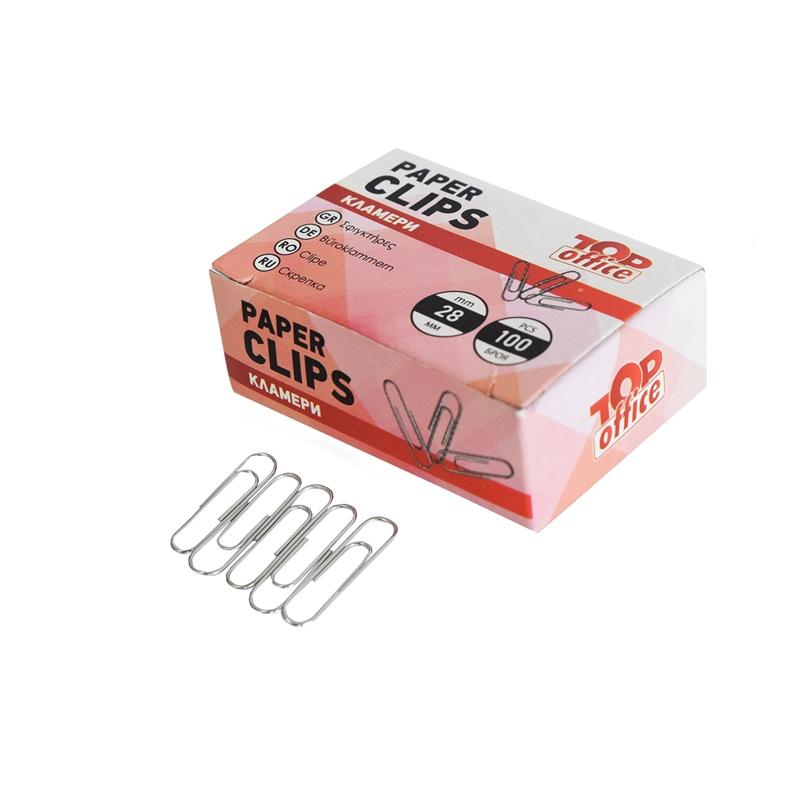 Top Office Кламери, 28 mm, 100 брояна ниска цена с бърза доставка - BestPC.BG