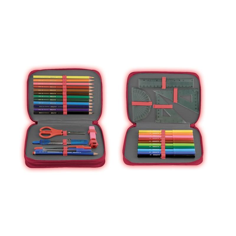 Alpino Несесер, с два ципа, пълен, червенна ниска цена с бърза доставка - BestPC.BG