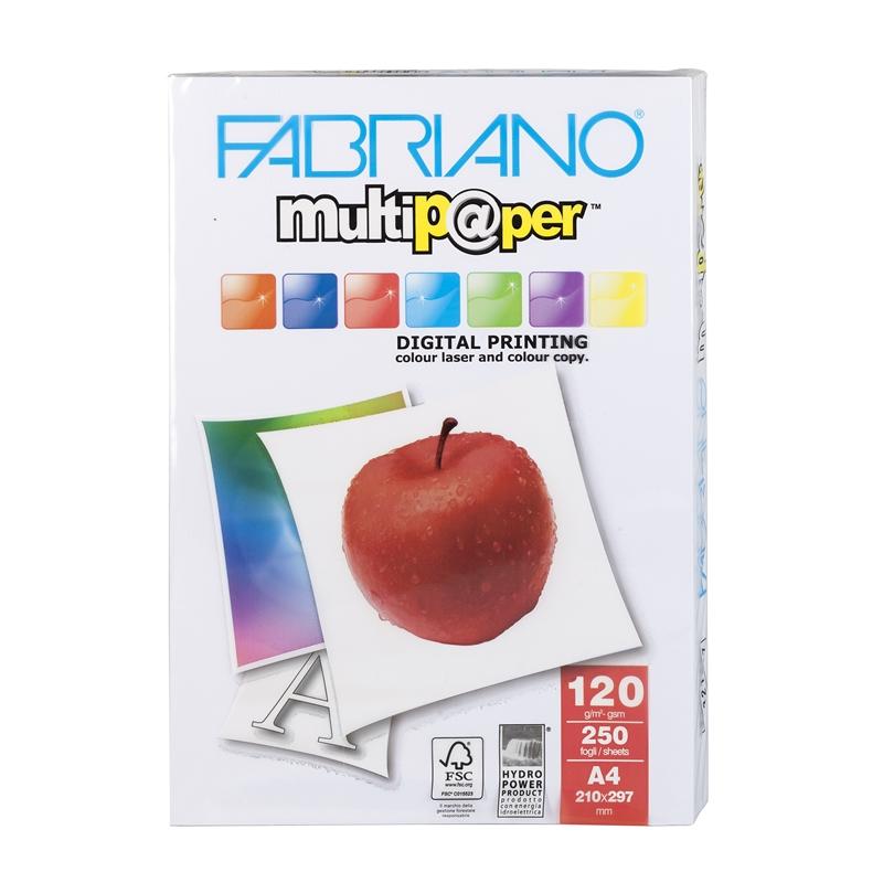 Хартия за принтер Fabriano Копирна хартия Multipaper, A4, 120 g-m2, гланц, 250 листана ниска цена с бърза доставка - BestPC.BG