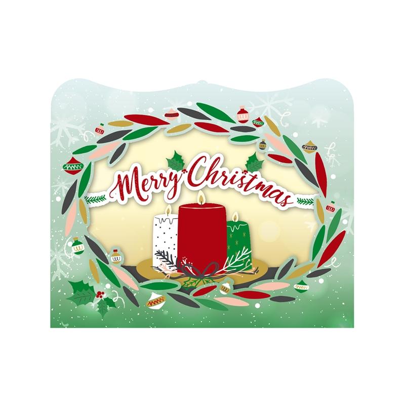 Продукт Gespaensterwald 3D Картичка Merry Christmas, венец и свещина ниска цена с бърза доставка - BestPC.BG