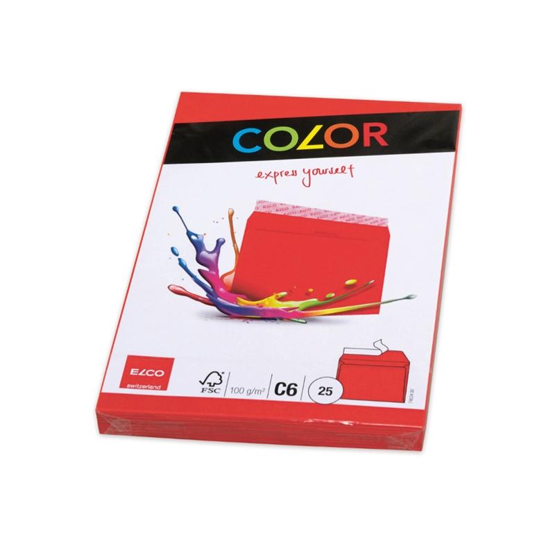 Elco Пощенски плик, C6, 114 х 162 mm, 100 g, червен, 25 брояна ниска цена с бърза доставка - BestPC.BG