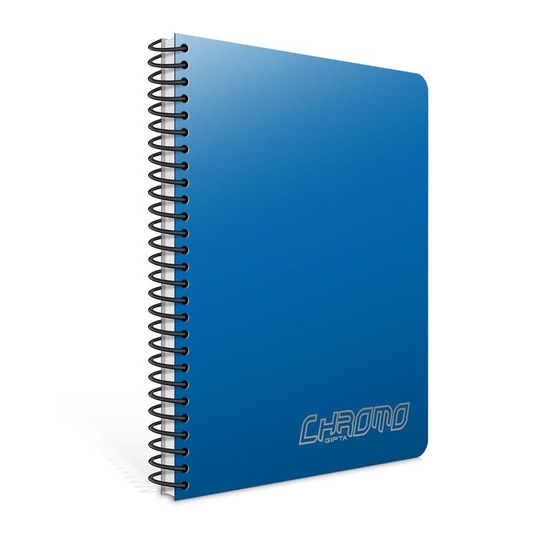 Gipta Chromo Тетрадка, А5, бяла, широки редове, PP корица, със спирала, 80 листана ниска цена с бърза доставка - BestPC.BG