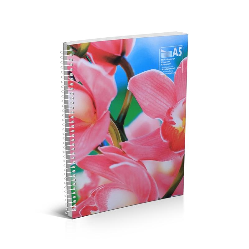 Тетрадка, A5, широки редове, 2 теми, офсетова хартия, метална спирала, 100 листана ниска цена с бърза доставка - BestPC.BG