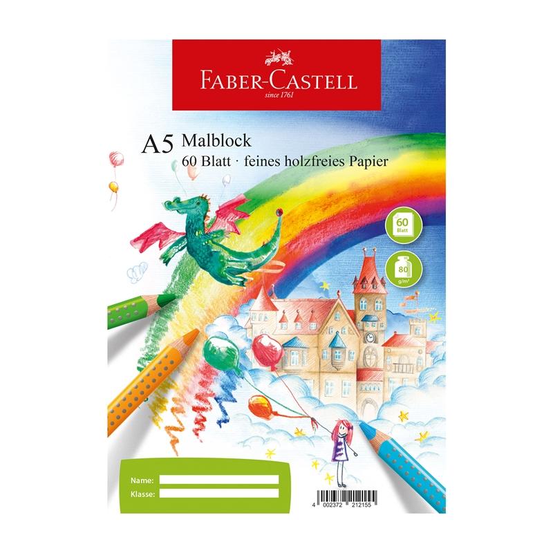 Faber-Castell Скицник за рисуване, офсетова хартия, A5, 80 g-m2, 60 листана ниска цена с бърза доставка - BestPC.BG