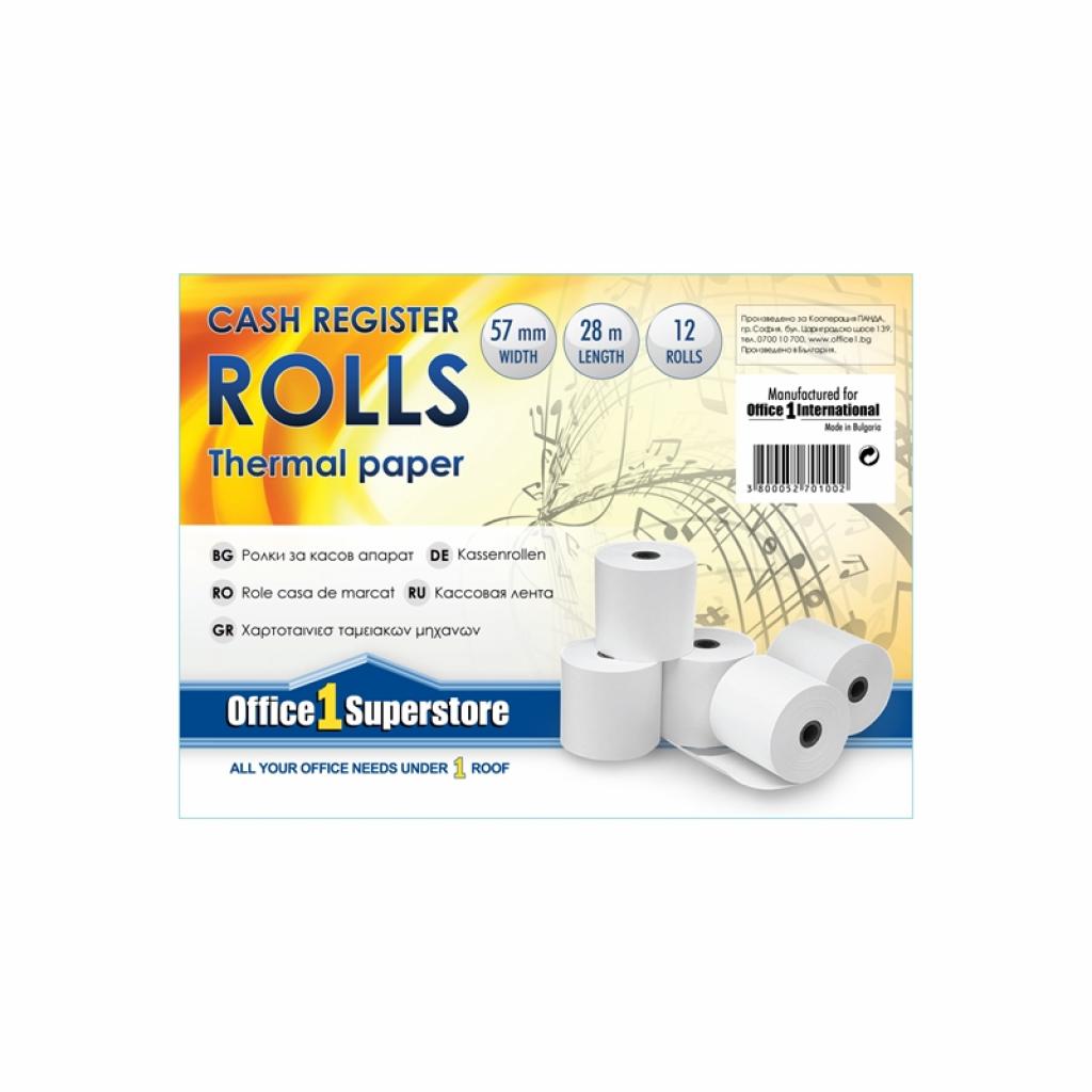 Office 1 Касова ролка, термо, широчина 57 mm, дължина 28 m, 12 брояна ниска цена с бърза доставка - BestPC.BG