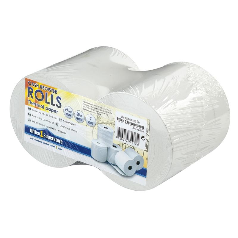 Office 1 Касова ролка, термо, широчина 79 mm, дължина 80 m, 2 брояна ниска цена с бърза доставка - BestPC.BG