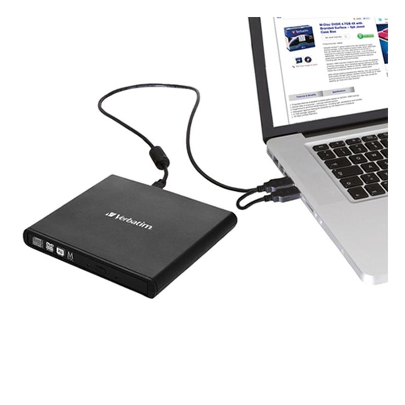 Оптично устройство Verbatim Записвачка за CD-DVD Slimlineна ниска цена с бърза доставка - BestPC.BG