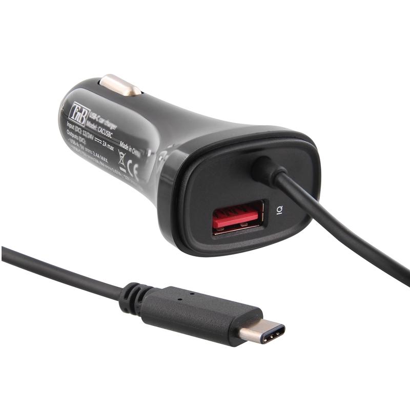 TNB Зарядно за кола, с кабел, с USB type Cна ниска цена с бърза доставка - BestPC.BG