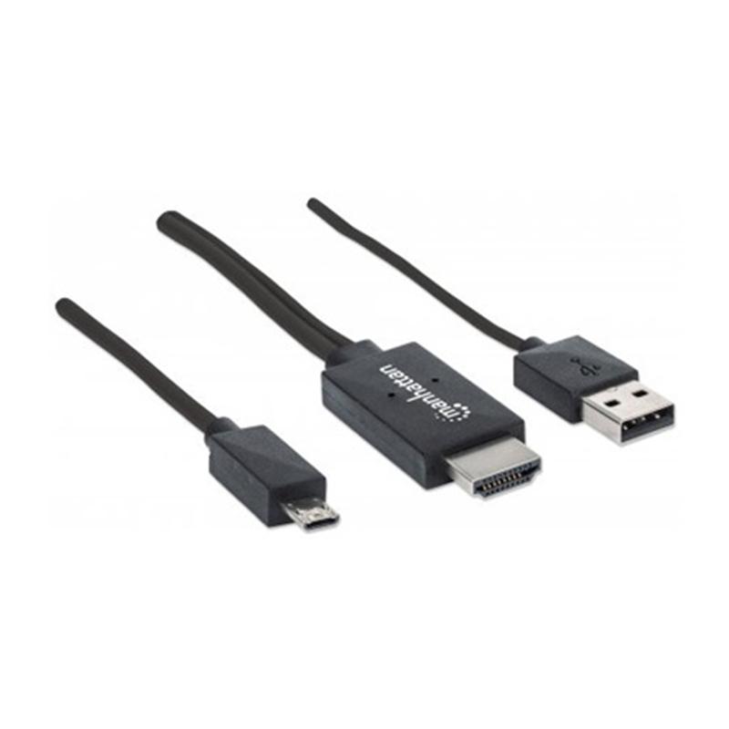 Manhattan Кабел, VGA-USB към HDMI Femaleна ниска цена с бърза доставка - BestPC.BG