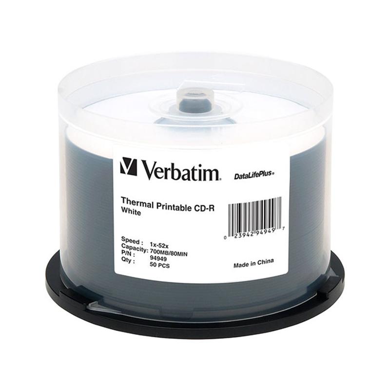 Продукт Verbatim CD-R, 700 MB, 52x, с бяло покритие за мастиленоструен печат, 50 брна ниска цена с бърза доставка - BestPC.BG
