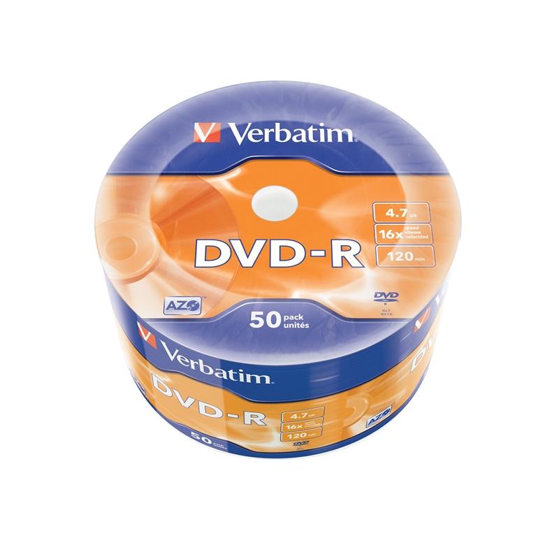 Продукт Verbatim DVD-R, 4.7 GB, 16x, AZO покритие, 50 броя, фолиранина ниска цена с бърза доставка - BestPC.BG