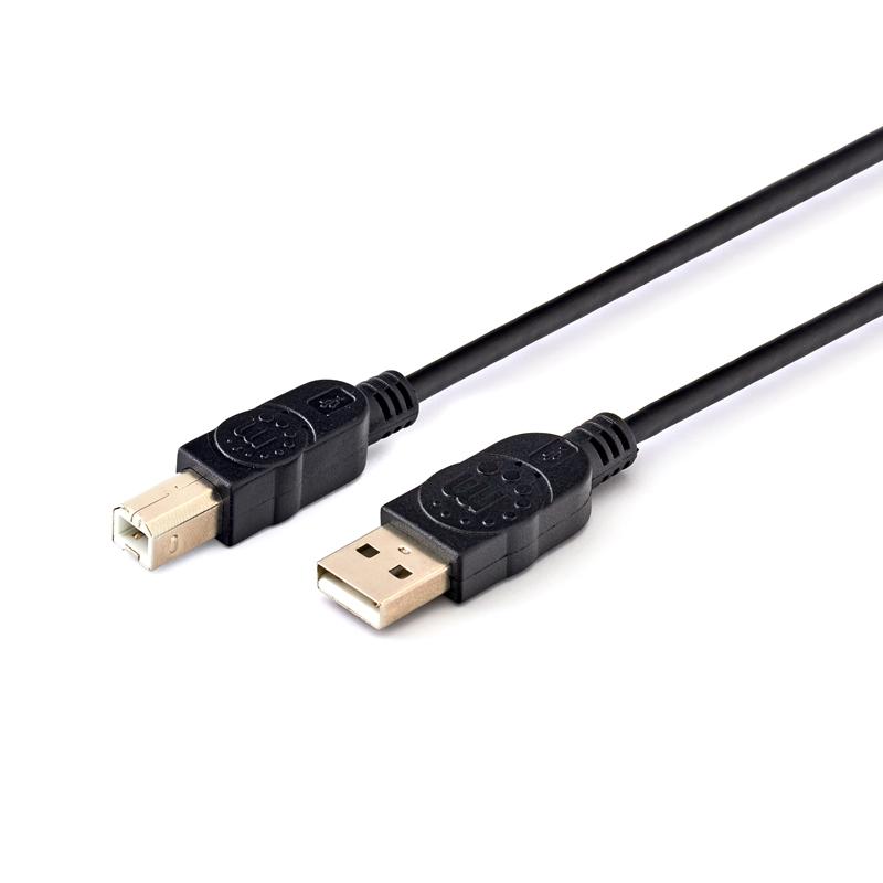 Manhattan Кабел, USB 2.0 A Male - USB 2.0 B Male, 1.8 mна ниска цена с бърза доставка - BestPC.BG