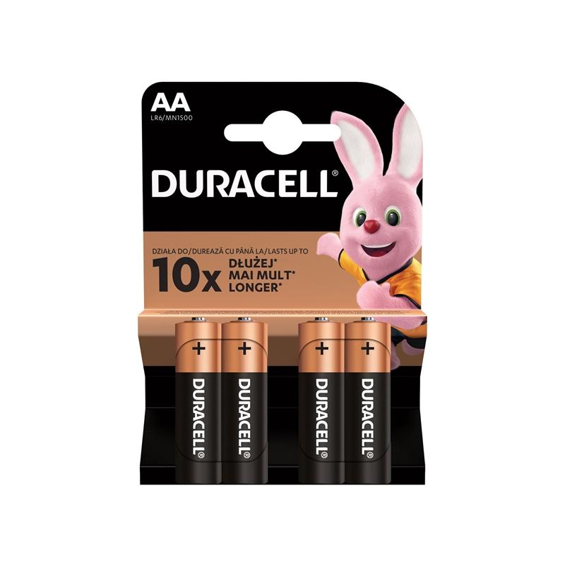 Duracell Алкална батерия, AA, LR6, 1.5 V, 4 брояна ниска цена с бърза доставка - BestPC.BG