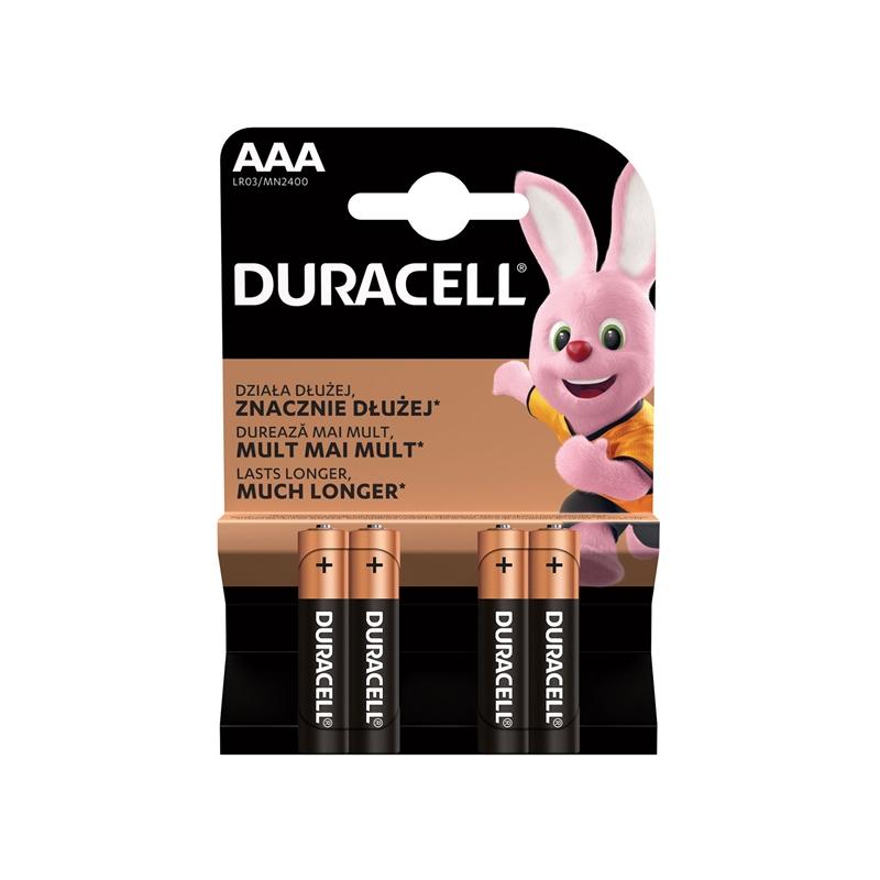 Duracell Алкална батерия, AAA, LR03, 1.5 V, 4 брояна ниска цена с бърза доставка - BestPC.BG