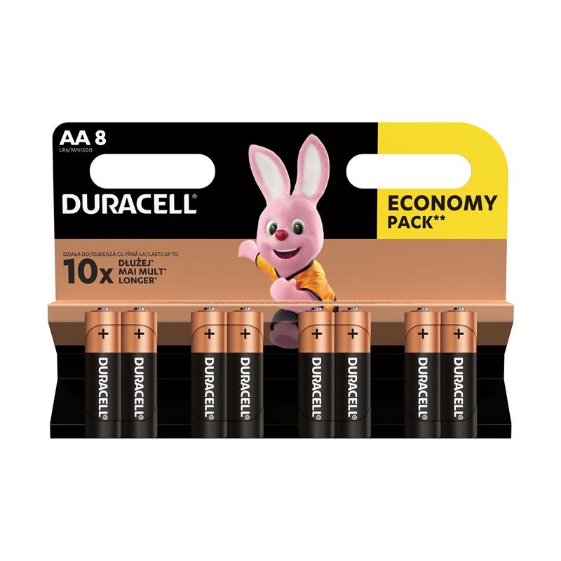 Duracell Алкална батерия, AA, LR6, 1.5 V, 8 брояна ниска цена с бърза доставка - BestPC.BG