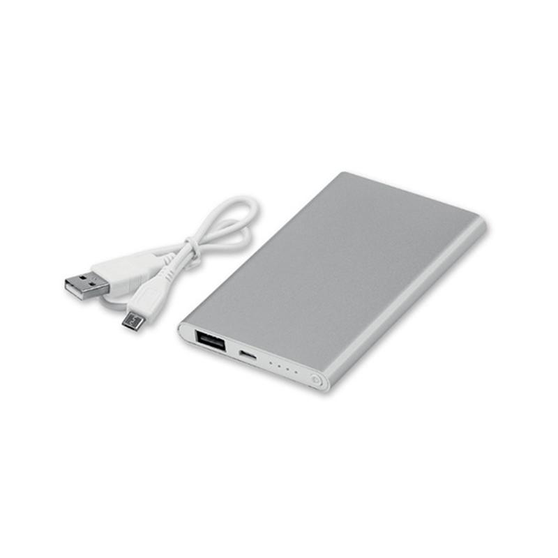 Външна батерия Мобилна Батерия Flatfour, 4000 mAh, сивана ниска цена с бърза доставка - BestPC.BG