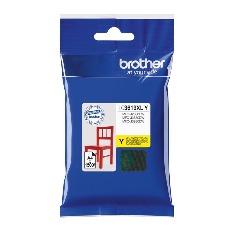 Касета с мастило Brother Патрон LC3619XL Yellow, 1500 страници-5%на ниска цена с бърза доставка - BestPC.BG