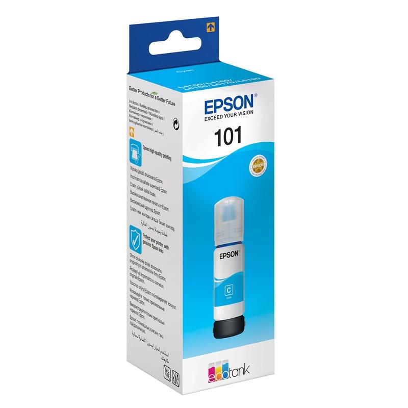 Epson Мастило 101, C13T03V24A, 6000 страници, Cyanна ниска цена с бърза доставка - BestPC.BG