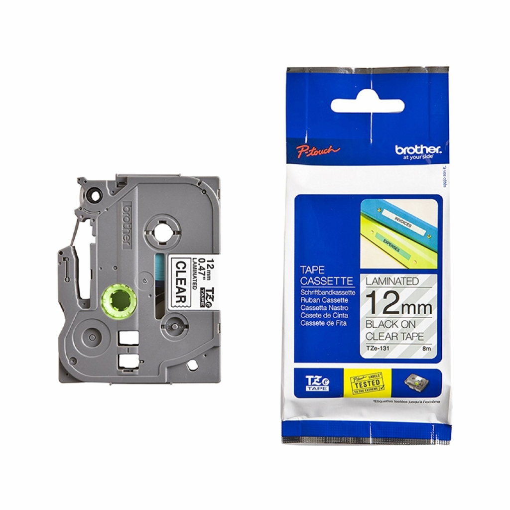 Касета за етикетен принтер Brother Лента TZЕ131, черен печат върху прозрачна лента, 12 mmна ниска цена с бърза доставка - BestPC.BG