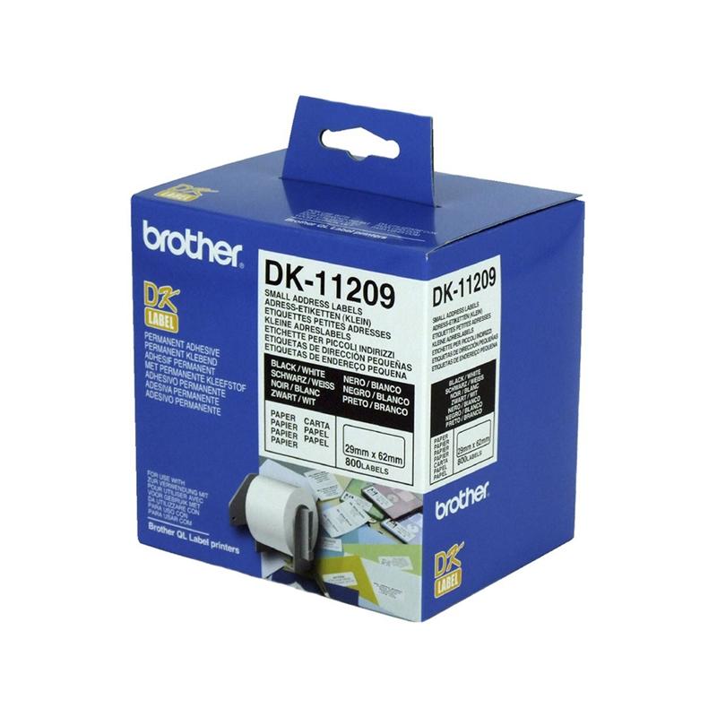 Касета за етикетен принтер Brother Етикети DK11209, за адреси, 29 x 62 mm, бели, 800 броя в ролкана ниска цена с бърза доставка - BestPC.BG