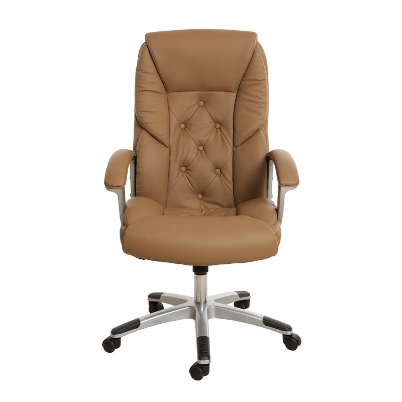 Директорски стол Oscar, екокожа, Tilt механизъм, до 120 kg, кафявна ниска цена с бърза доставка - BestPC.BG