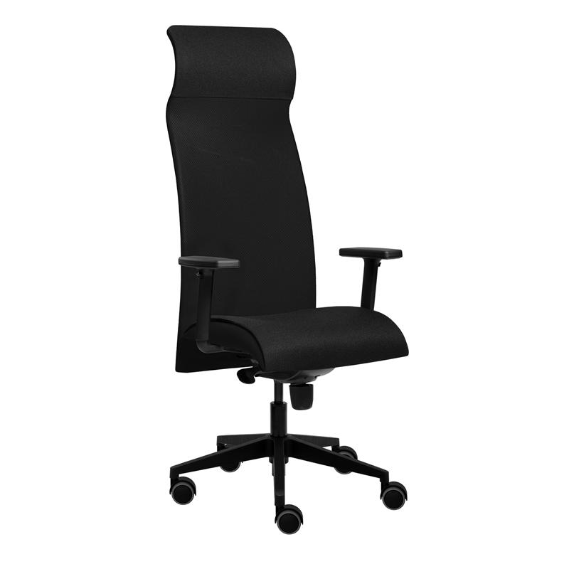 Ергономичен стол Tronhill Solium Executive, дамаска и меш, Synchronous механизъм, до 120 kg, черенна ниска цена с бърза доставка - BestPC.BG