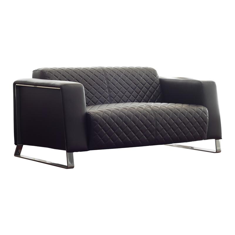 Диван RFG Zelda, двуместен, екокожа, черна седалка, черна облегалкана ниска цена с бърза доставка - BestPC.BG