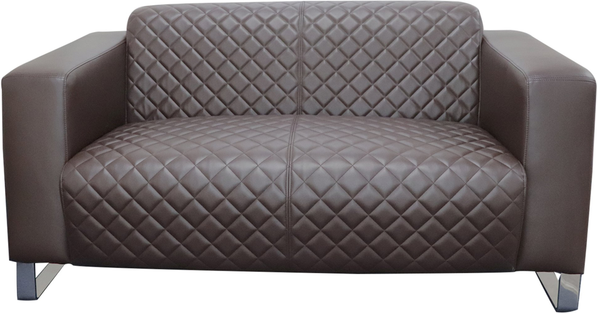 Диван RFG Zelda, двуместен, екокожа, кафява седалка, кафява облегалкана ниска цена с бърза доставка - BestPC.BG