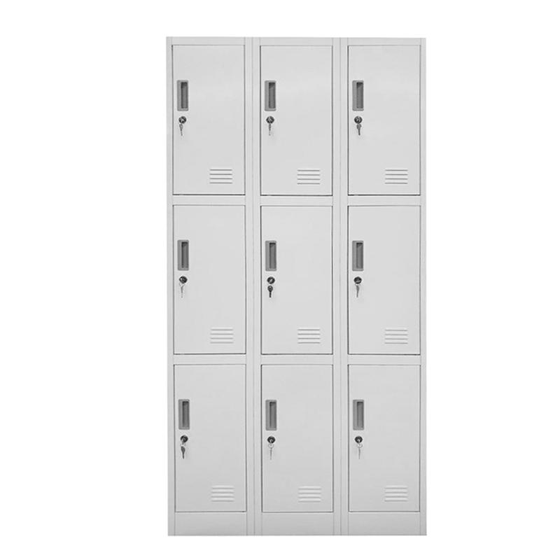 Продукт RFG Гардероб, метален, троен, с девет клетки, 90 x 45 x 185 cm, сив корпусна ниска цена с бърза доставка - BestPC.BG