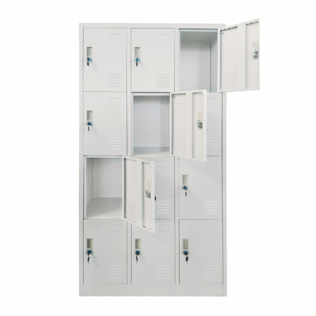 Гардероб RFG, метален, с дванадесет отделения, 185 x 90 x 40 cm, сивна ниска цена с бърза доставка - BestPC.BG