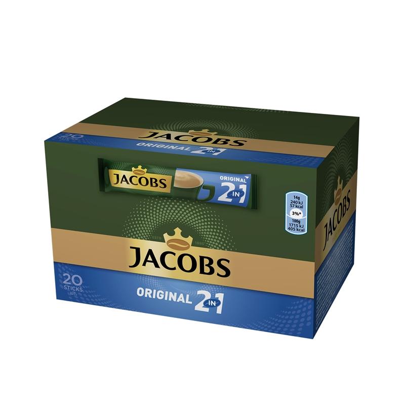 Jacobs 2in1 Разтворимо кафе Original, в пакетче, 14 g, 20 брояна ниска цена с бърза доставка - BestPC.BG
