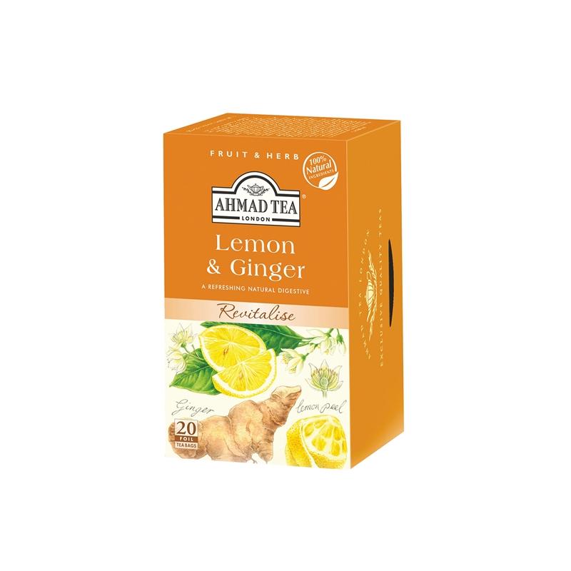 Ahmad Tea Чай „Лимон и джинджифил“, плодов, 2 g, в пакетче, 20 брояна ниска цена с бърза доставка - BestPC.BG