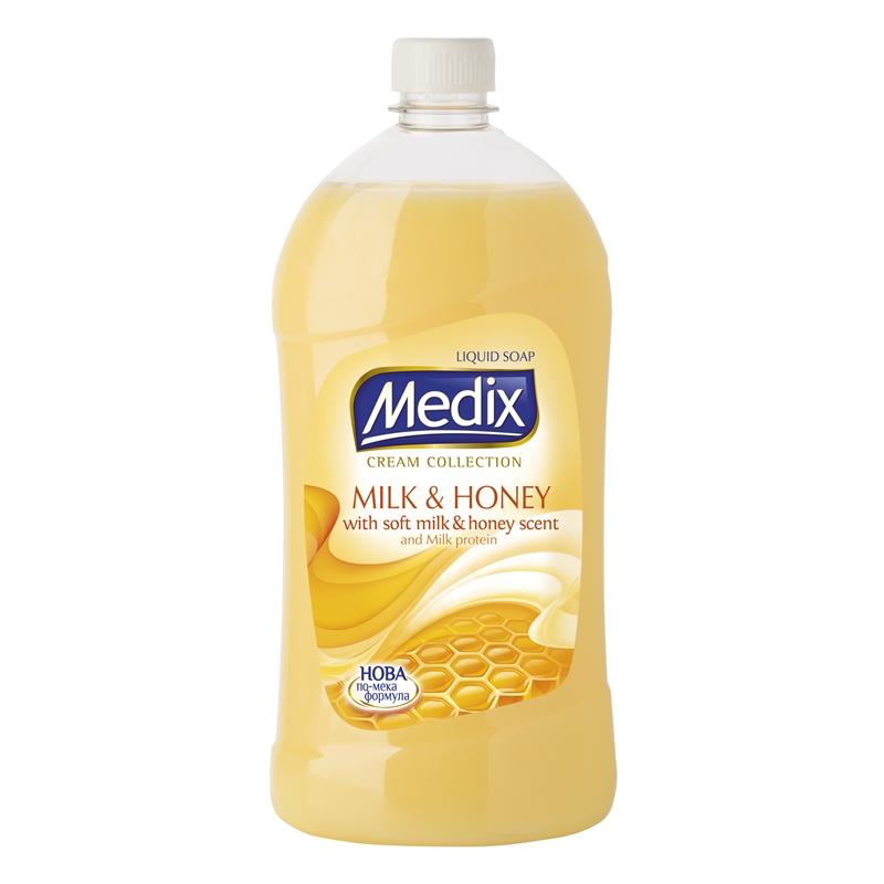 Почистващ продукт Medix Течен сапун Cream Milk & Honey, пълнител, 800 ml, оранжевна ниска цена с бърза доставка - BestPC.BG