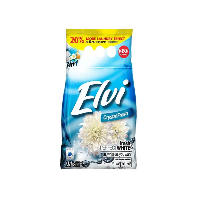 Почистващ продукт Elvi Перилен препарат, прах, за бяло пране, кристална свежест, 2 kgна ниска цена с бърза доставка - BestPC.BG