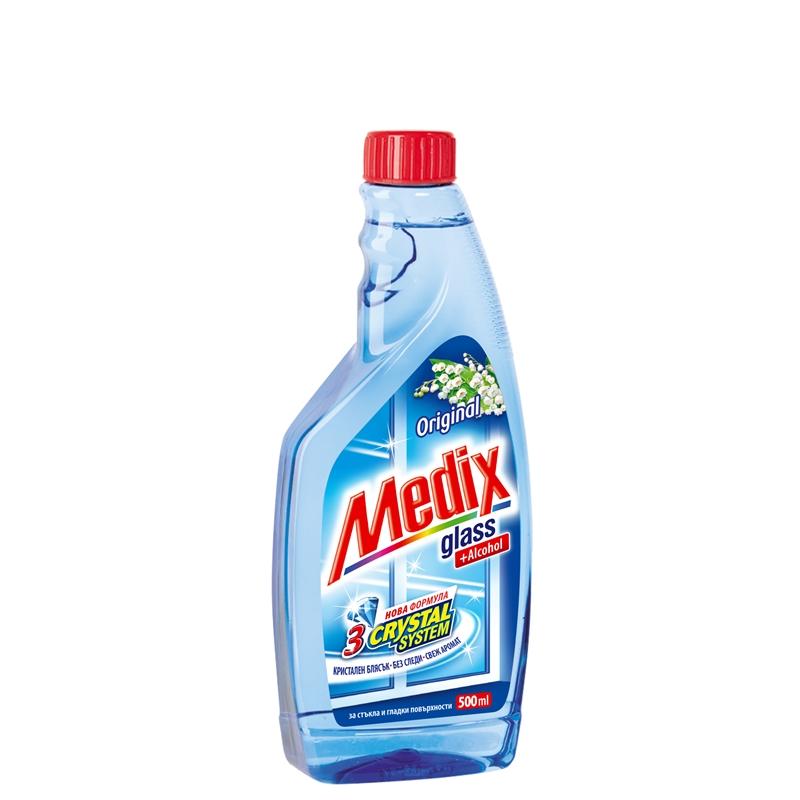 Почистващ продукт Medix Препарат за почистване на стъкла Original, пълнител, 500 ml, синна ниска цена с бърза доставка - BestPC.BG