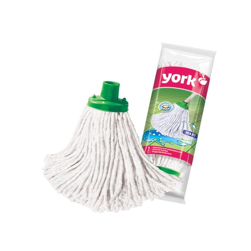 Почистващ продукт York Парцал за под, памучен, въже, 140 g, без дръжка, с конусовидна резбана ниска цена с бърза доставка - BestPC.BG