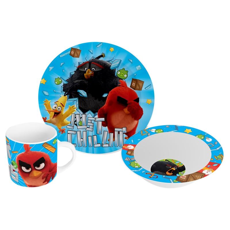 Disney Комплект чаша, чиния и купа Angry Birds, порцелановина ниска цена с бърза доставка - BestPC.BG