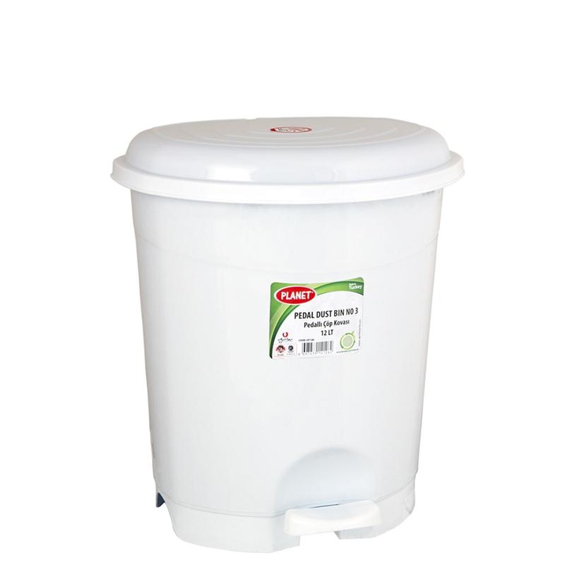 Planet Кош за отпадъци, с педал, пластмасов, 12 L, бялна ниска цена с бърза доставка - BestPC.BG