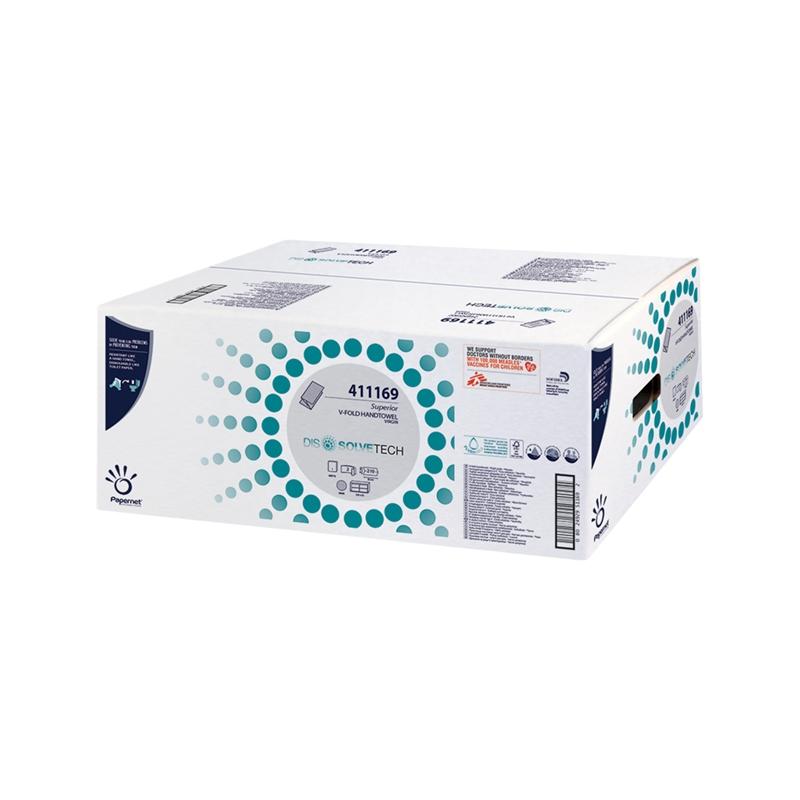 Продукт Papernet Кърпи за ръце Dissolve, V-сгъвка, двупластови, 22 x 21 cmна ниска цена с бърза доставка - BestPC.BG