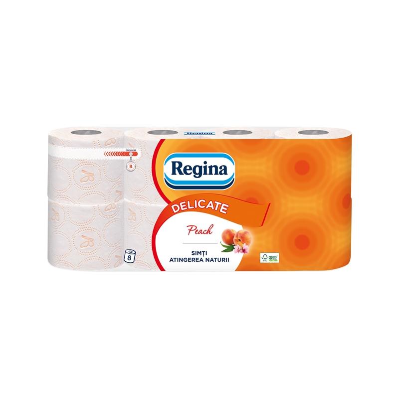 Продукт Regina Тоалетна хартия Peach, целулоза, трипластова, 135 къса, 8 брояна ниска цена с бърза доставка - BestPC.BG